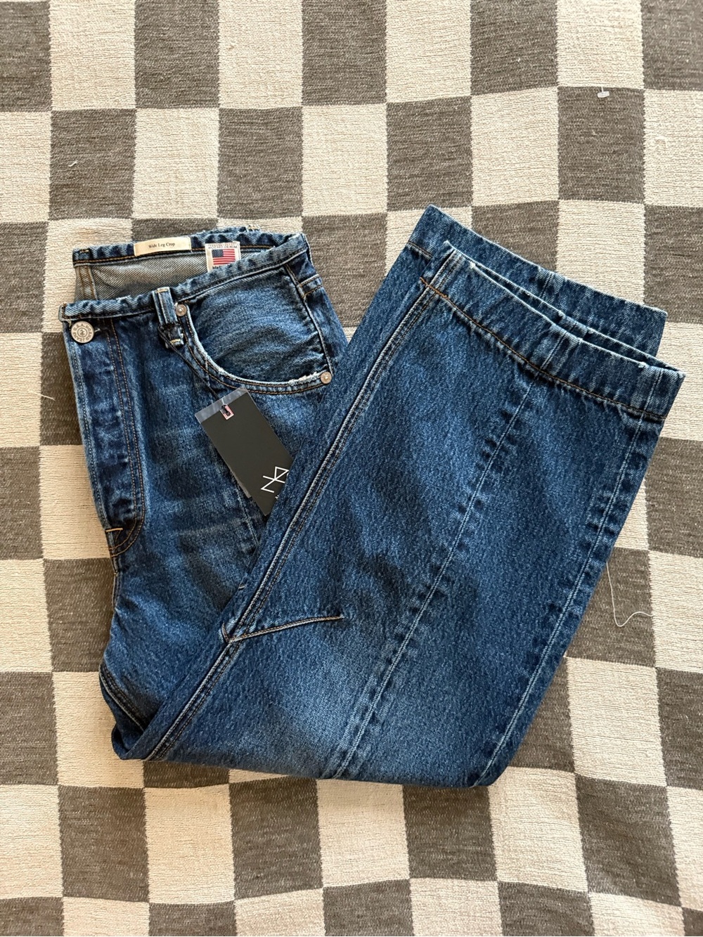 NOEND Cropped wide leg Dark wash Women's Jeans - Classic High-Rise made in USA